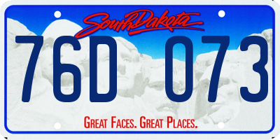 SD license plate 76DO73
