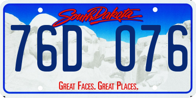 SD license plate 76DO76