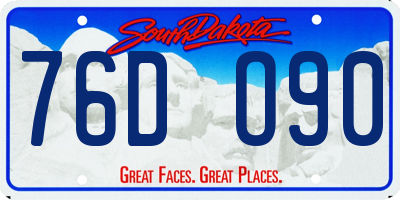 SD license plate 76DO90