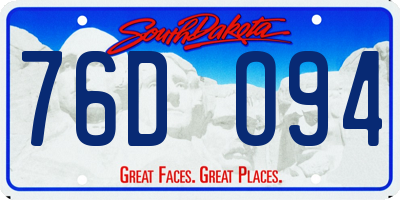 SD license plate 76DO94