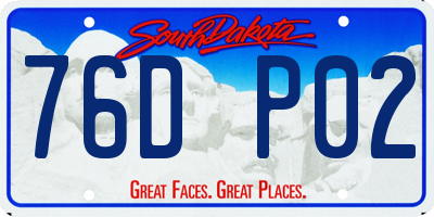 SD license plate 76DP02