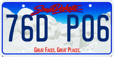 SD license plate 76DP06