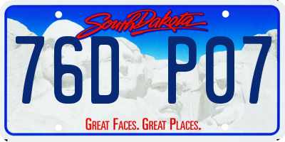 SD license plate 76DP07