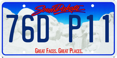 SD license plate 76DP11