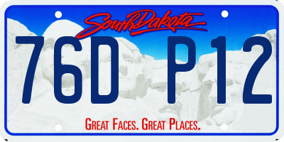 SD license plate 76DP12