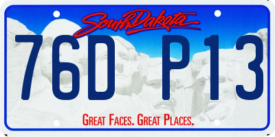 SD license plate 76DP13