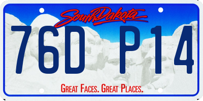 SD license plate 76DP14