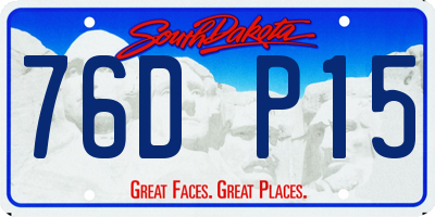 SD license plate 76DP15