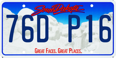 SD license plate 76DP16