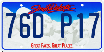 SD license plate 76DP17