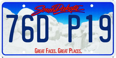 SD license plate 76DP19