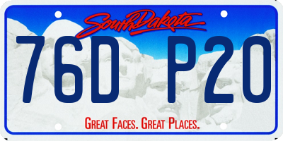 SD license plate 76DP20