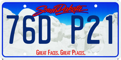 SD license plate 76DP21