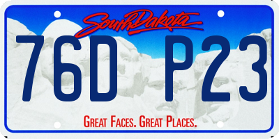 SD license plate 76DP23