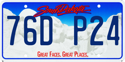 SD license plate 76DP24