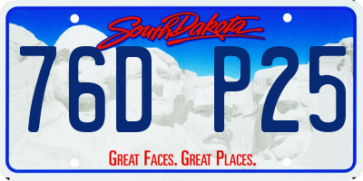 SD license plate 76DP25