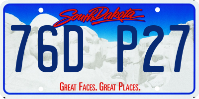 SD license plate 76DP27