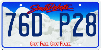 SD license plate 76DP28