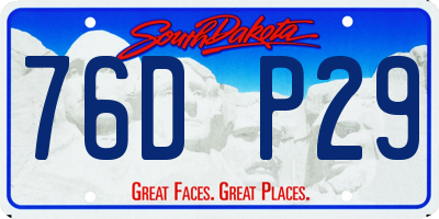 SD license plate 76DP29
