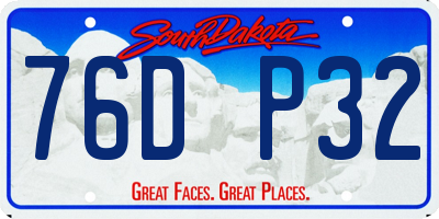 SD license plate 76DP32