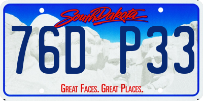SD license plate 76DP33