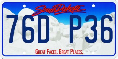 SD license plate 76DP36