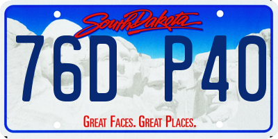 SD license plate 76DP40