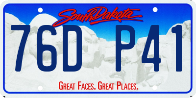 SD license plate 76DP41