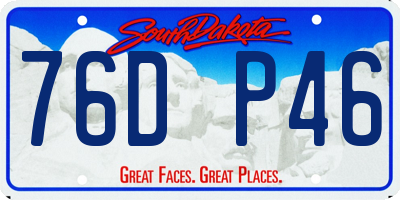 SD license plate 76DP46