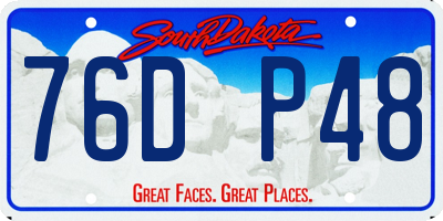 SD license plate 76DP48
