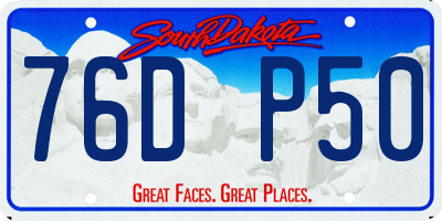SD license plate 76DP50