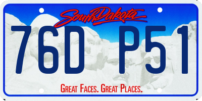SD license plate 76DP51