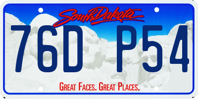 SD license plate 76DP54