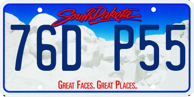 SD license plate 76DP55