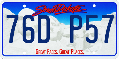 SD license plate 76DP57
