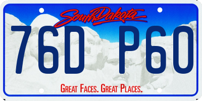 SD license plate 76DP60