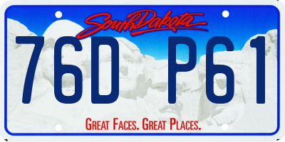SD license plate 76DP61