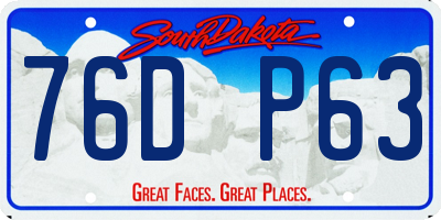 SD license plate 76DP63