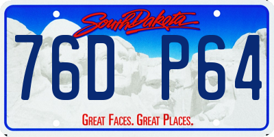 SD license plate 76DP64