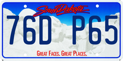 SD license plate 76DP65