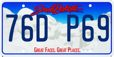 SD license plate 76DP69
