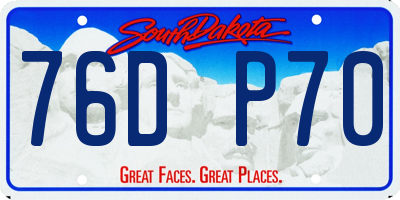 SD license plate 76DP70