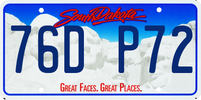 SD license plate 76DP72