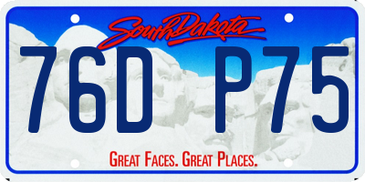 SD license plate 76DP75