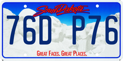 SD license plate 76DP76