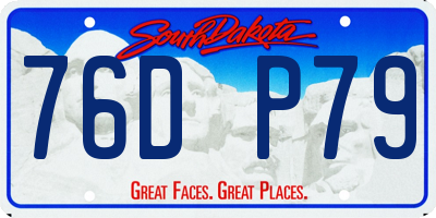 SD license plate 76DP79
