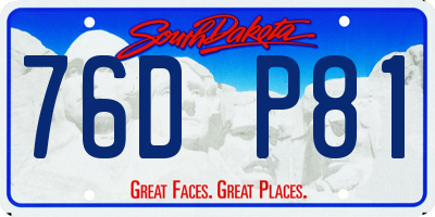 SD license plate 76DP81