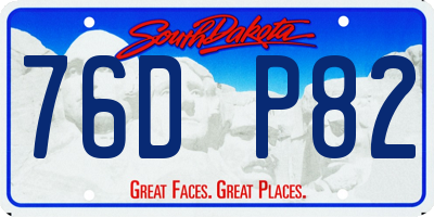 SD license plate 76DP82