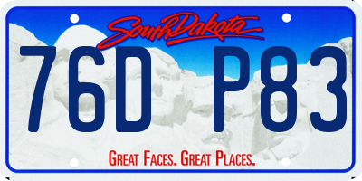 SD license plate 76DP83
