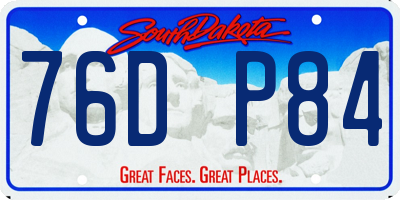 SD license plate 76DP84